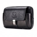 captain bull bullcaptain mobile phone small pocket men's multi-functional first layer cowhide horizontal and vertical style belt bag