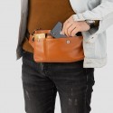Men's Unisex Bum Bag Messenger Bag Fanny Pack Cowhide Zipper Daily Outdoor Dark Brown Black Yellow