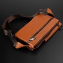 Men's Unisex Bum Bag Messenger Bag Fanny Pack Cowhide Zipper Daily Outdoor Dark Brown Black Yellow