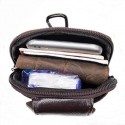Men's Bum Bag Fanny Pack Mobile Phone Bag Sling Shoulder Bag Nappa Leather Cowhide Zipper Daily Office & Career Black Brown Coffee
