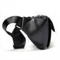 Men's Bum Bag Fanny Pack Wallet Sling Shoulder Bag Sheepskin Zipper Daily Black