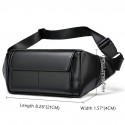 Men's Bum Bag Fanny Pack Wallet Sling Shoulder Bag Sheepskin Zipper Daily Black