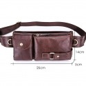 Men's Leather Bag Bum Bag Fanny Pack Nappa Leather Zipper Solid Color Daily Date Office & Career