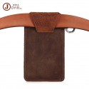 Men's Unisex Fanny Pack Mobile Phone Bag Nappa Leather Zipper Solid Color Outdoor Brown