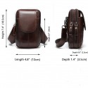 Men's Messenger Bag Fanny Pack Mobile Phone Bag Crossbody Bag Nappa Leather Cowhide Zipper Daily Brown Coffee
