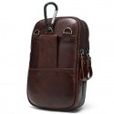 Men's Messenger Bag Fanny Pack Mobile Phone Bag Crossbody Bag Nappa Leather Cowhide Zipper Daily Brown Coffee