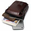 Men's Messenger Bag Fanny Pack Mobile Phone Bag Crossbody Bag Nappa Leather Cowhide Zipper Daily Brown Coffee