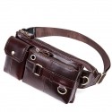 Men's Bum Bag Fanny Pack Wallet Mobile Phone Bag Nappa Leather Cowhide Zipper Daily Coffee