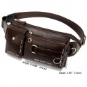 Men's Bum Bag Fanny Pack Wallet Mobile Phone Bag Nappa Leather Cowhide Zipper Daily Coffee