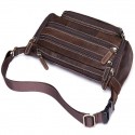 Men's Retro Bum Bag Messenger Bag Fanny Pack Nappa Leather Cowhide Zipper Daily Outdoor Light Coffee Dark Coffee Brown