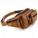 Men's Bum Bag Messenger Bag Fanny Pack Nappa Leather Cowhide Zipper Daily Blue Black Brown Coffee