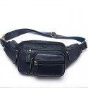Men's Bum Bag Messenger Bag Fanny Pack Nappa Leather Cowhide Zipper Daily Blue Black Brown Coffee