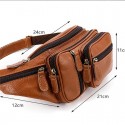 Men's Bum Bag Messenger Bag Fanny Pack Nappa Leather Cowhide Zipper Daily Blue Black Brown Coffee