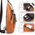 Men's Unisex Retro Sling Shoulder Bag Nappa Leather Zipper Plain Vintage Daily Going out Black Brown