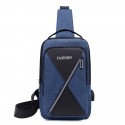 Men's Unisex Sling Shoulder Bag Oxford Cloth Zipper Solid Color Geometric Daily Outdoor Section two solid color gray Section Two Solid Blue One color matching gray One color matching blue