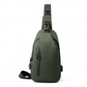 Men's Sling Shoulder Bag Nylon Zipper Solid Color Daily Black Gray Army Green Dark Blue