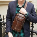 Men's 2022 Messenger Bag Sling Shoulder Bag Chest Bag Cowhide Zipper Plain Fashion Daily Outdoor Brown Coffee