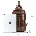 Men's 2022 Messenger Bag Sling Shoulder Bag Chest Bag Cowhide Zipper Plain Fashion Daily Outdoor Brown Coffee