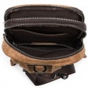 Men's Retro Sling Shoulder Bag Nappa Leather Cowhide Zipper Daily Black Dark Coffee Brown Coffee