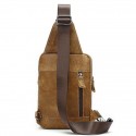 Men's Retro Sling Shoulder Bag Nappa Leather Cowhide Zipper Daily Black Dark Coffee Brown Coffee