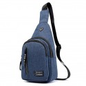 Men's 2022 Sling Shoulder Bag Oxford Cloth Zipper Plain Daily Sports Black Dark Blue Light Gray