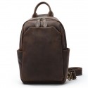 Men's Sling Shoulder Bag Crossbody Bag Nappa Leather Cowhide Zipper Solid Color Daily Black Coffee