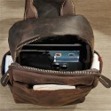Men's Sling Shoulder Bag Crossbody Bag Nappa Leather Cowhide Zipper Solid Color Daily Black Coffee