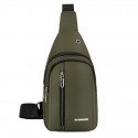 Men's Sling Shoulder Bag Nylon Zipper Solid Color Daily Outdoor Green Blue Black Gray