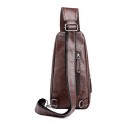 Men's Sling Shoulder Bag PU Leather Zipper Solid Color Daily Going out Office & Career Black Brown