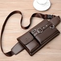 men faux leather riding outdoor sport shoulder bag crossbody bag waist bag chest bag