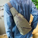 Men's Retro Canvas Bag Sling Shoulder Bag Canvas Zipper Solid Colored Daily Going out Blue Black Gray Army Green