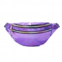 Women's Fanny Pack Sling Shoulder Bag PU Leather Zipper Vintage Daily Office & Career Blue Purple Silver