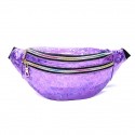 Women's Fanny Pack Sling Shoulder Bag PU Leather Zipper Vintage Daily Office & Career Blue Purple Silver