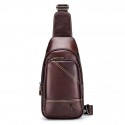 Chest bag men's leather chest bag head leather casual men's Messenger Bag Shoulder Bag