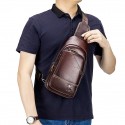Chest bag men's leather chest bag head leather casual men's Messenger Bag Shoulder Bag