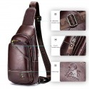 Chest bag men's leather chest bag head leather casual men's Messenger Bag Shoulder Bag