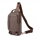 Men's Retro Canvas Bag Sling Shoulder Bag Canvas Zipper Plain Daily Going out Wine Black Gray Army Green