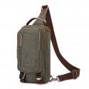 Men's Retro Canvas Bag Sling Shoulder Bag Canvas Zipper Plain Daily Going out Wine Black Gray Army Green