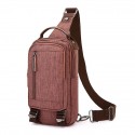 Men's Retro Canvas Bag Sling Shoulder Bag Canvas Zipper Plain Daily Going out Wine Black Gray Army Green