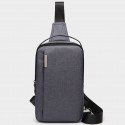 Men's Retro Sling Shoulder Bag Oxford Cloth Zipper Plain Daily Going out Black Gray
