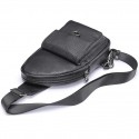Men's Sling Shoulder Bag Crossbody Bag Nappa Leather Cowhide Zipper Solid Color Daily Black