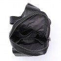 Men's Sling Shoulder Bag Crossbody Bag Nappa Leather Cowhide Zipper Solid Color Daily Black