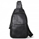 Men's Retro Sling Bags Sling Shoulder Bag Crossbody Bag Nappa Leather Cowhide Zipper Daily Black