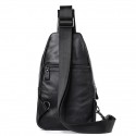 Men's Retro Sling Bags Sling Shoulder Bag Crossbody Bag Nappa Leather Cowhide Zipper Daily Black