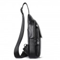 Men's Retro Sling Bags Sling Shoulder Bag Crossbody Bag Nappa Leather Cowhide Zipper Daily Black