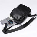 Men's Retro Sling Bags Sling Shoulder Bag Crossbody Bag Nappa Leather Cowhide Zipper Daily Black