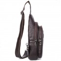 Men's Retro Leather Bag Sling Bags Wallet Sling Shoulder Bag Crossbody Bag Sheepskin Zipper Crocodile Daily Black Coffee