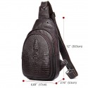 Men's Retro Leather Bag Sling Bags Wallet Sling Shoulder Bag Crossbody Bag Sheepskin Zipper Crocodile Daily Black Coffee