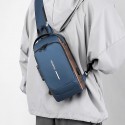 Men's Sling Shoulder Bag Oxford Cloth Nylon Buttons Zipper Solid Color Daily Outdoor Black Blue Gray Brown