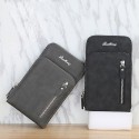 Men's Mobile Phone Bag PU Leather Polyester Solid Color Daily Office & Career Black Gray Brown